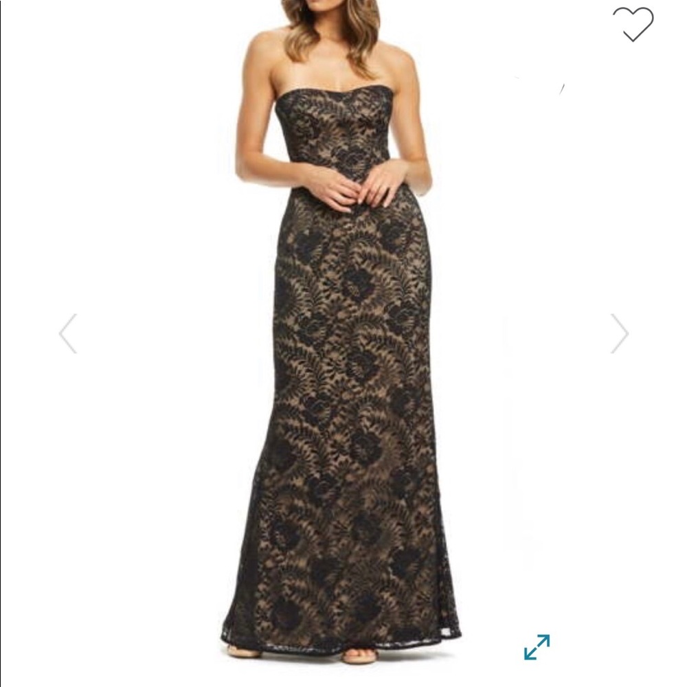 Dress the Population Strapless Lace Evening Dress